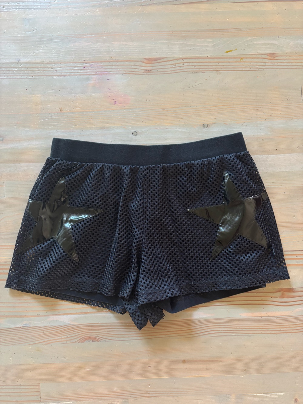 Tripp NYC Black Mesh Star Shorts - Size: Small